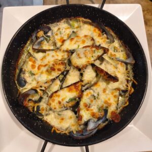 Moules gratinées